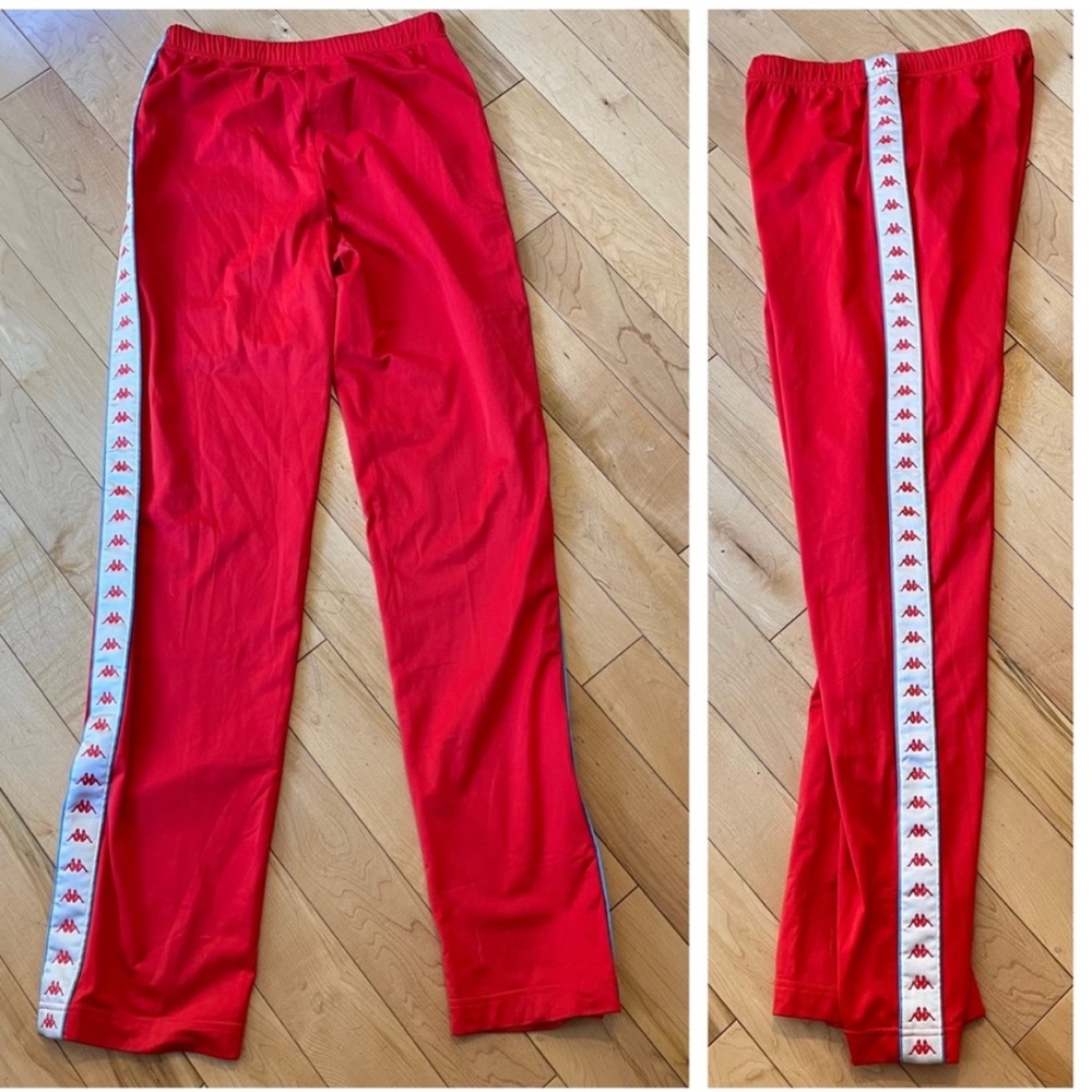 Kappa Vintage Red Polyester Athletic Pants size medium blue white